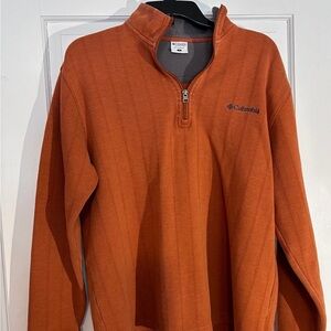Columbia Burnt Orange Quarter-Zip Fleece Large